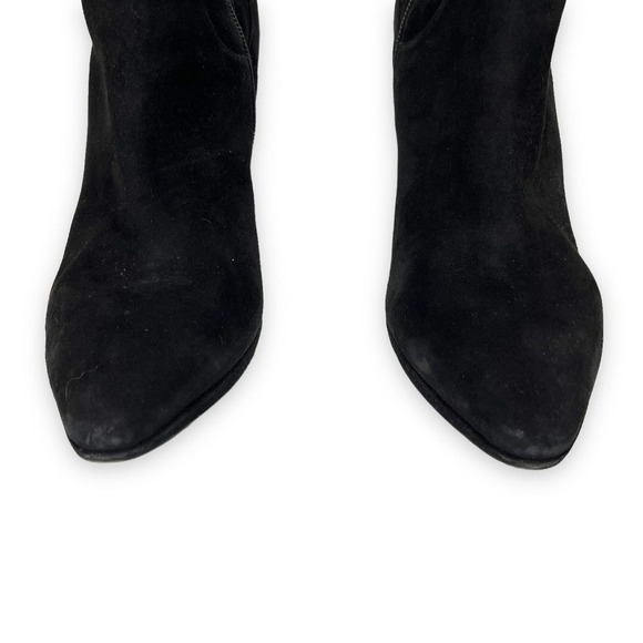 Fratelli Rossetti Boots Women 10 Black Suede Stiletto Mob Wife Maximalist Luxury - Picture 6 of 16